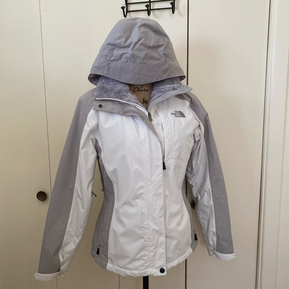 The North Face Jackets & Blazers - The North Face Women's White & Light Gray Ski Jacket with Removable Hood